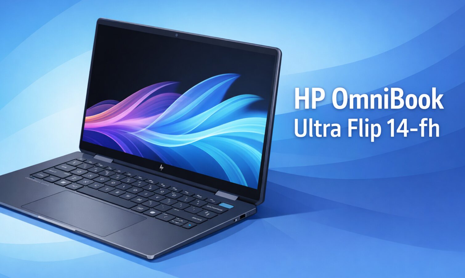 HP OmniBook Ultra Flip 14-fhの外観イラスト(2-in-1ノートPC)