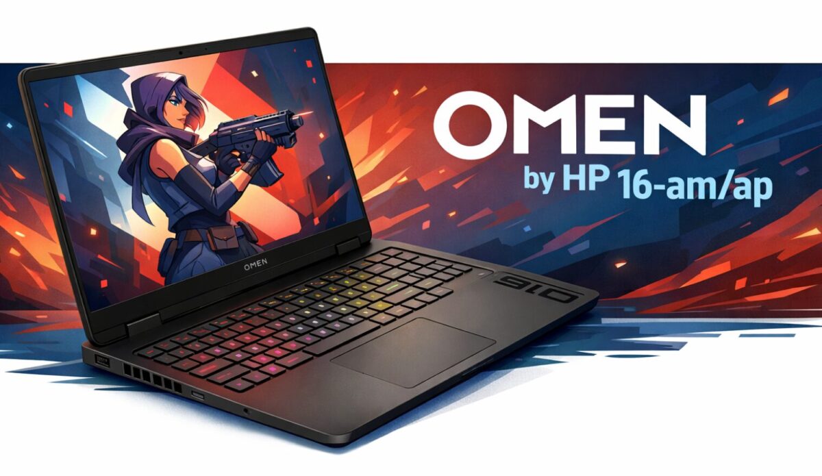 OMEN by HP 16-am/ap ゲーミングノートPCの外観イラスト