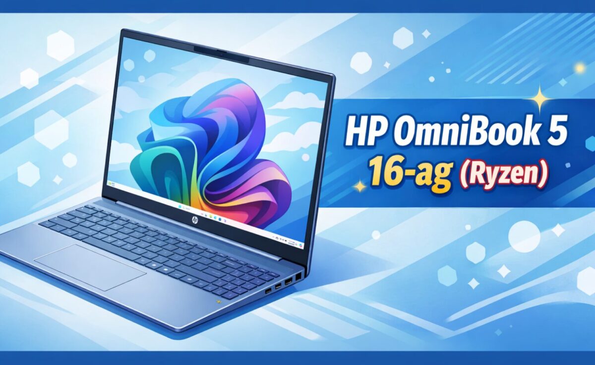 HP OmniBook 5 16-ag(Ryzen)16インチノートPCの外観イラスト