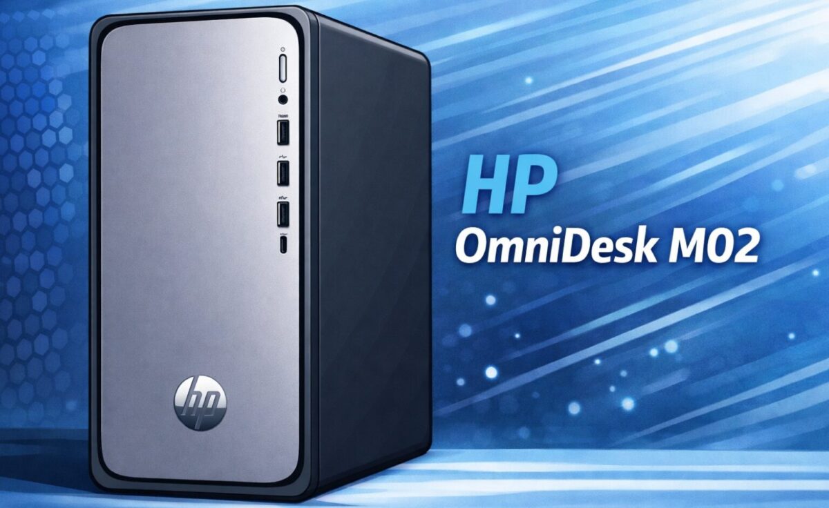 HP OmniDesk M02 ミニタワーデスクトップPCの外観イラスト