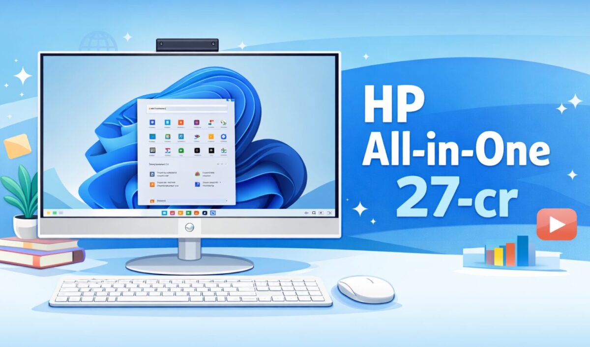 HP All-in-One 27-crのイラスト外観｜27インチ液晶一体型デスクトップPCのイメージ
