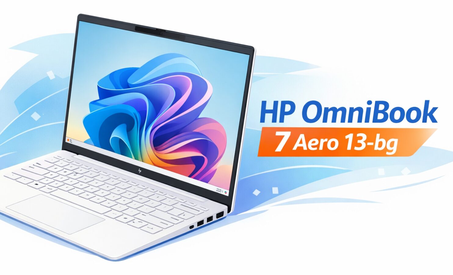 HP OmniBook 7 Aero 13-bgのイラスト化されたノートPC外観｜13.3インチ軽量モバイルノートのアイキャッチ画像